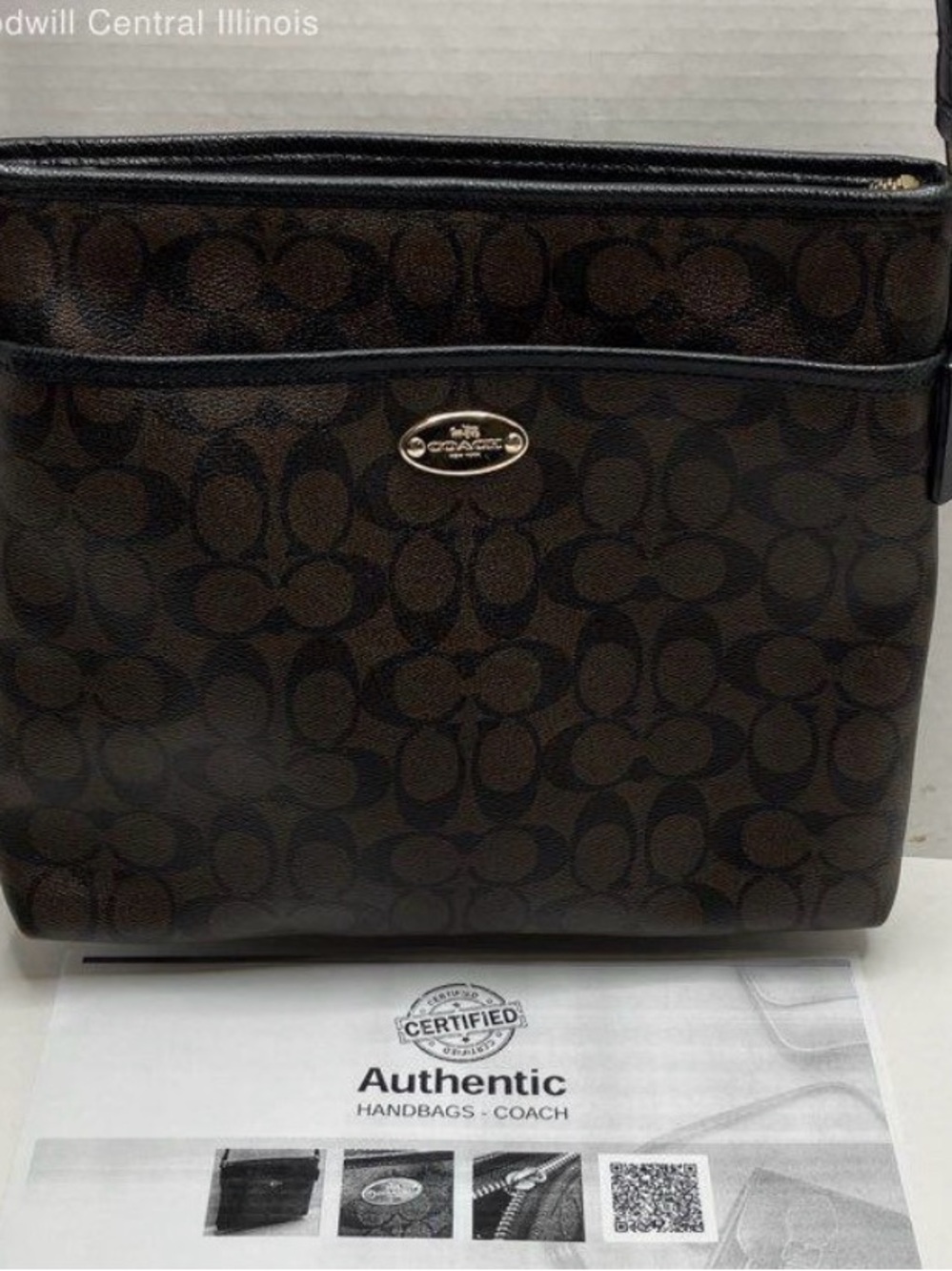 Coach Rowan Signature Brown Crossbody Bag